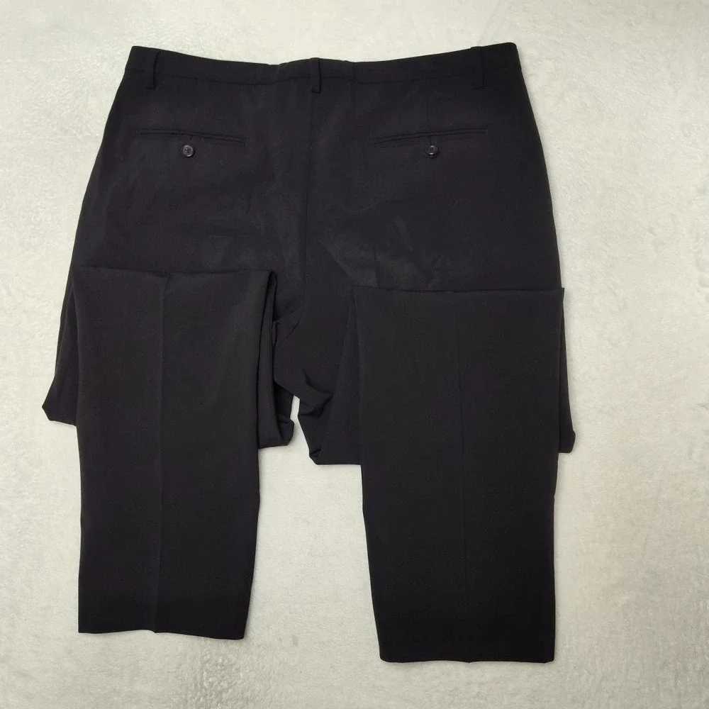JCrew Pants Mens 33x30‎ Black Wool Spandex Stretch Flat Front Dress Slacks Suit